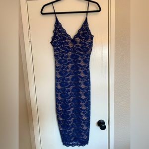 Fashion nova blue lace midi dress